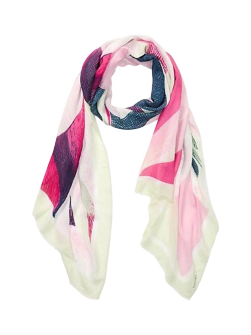 Olsen Fuschia Graphic Floral Scarf